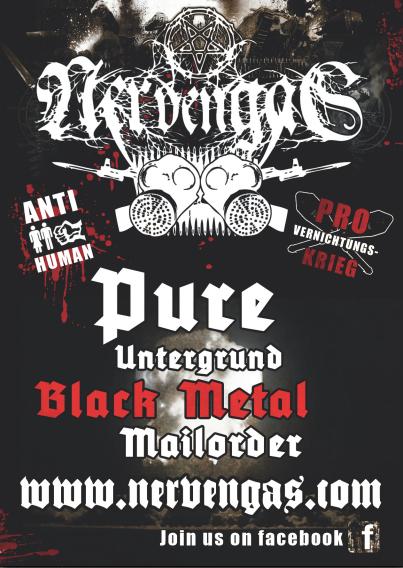 Der Untergrund Black Metal Versand aus Deutschland: Nervengas Versand  | In diesem Black Metal Versand findest du sehr viele Black Metal Untergrund Bands, die kaum jemand kennt. Echter Untergrund, wie dies beim Black Metal sein muss. Keine Black Metal Kommerz-Mucke!